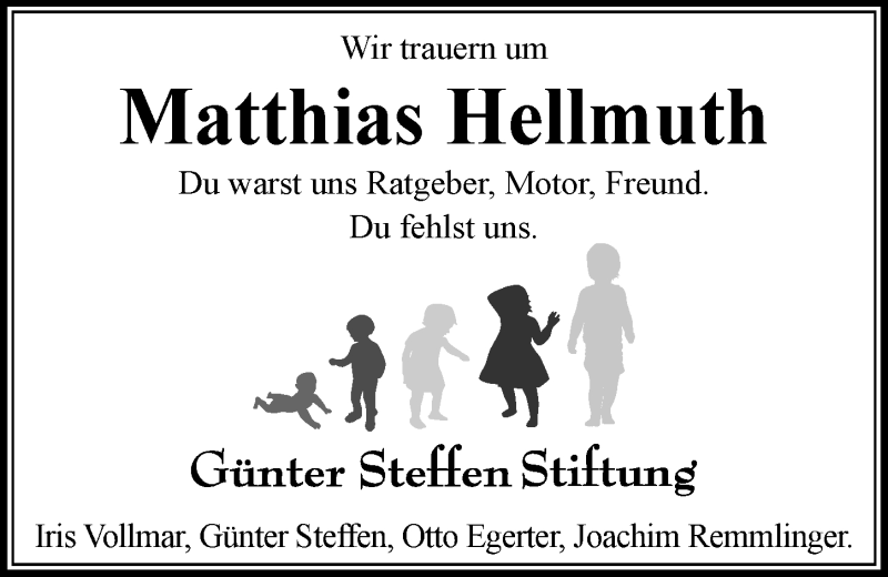  Traueranzeige für Matthias Hellmuth vom 05.11.2016 aus 