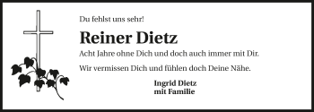 Traueranzeige von Reiner Dietz 