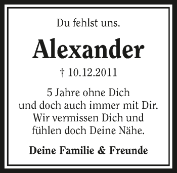 Traueranzeige von Alexander Noller 