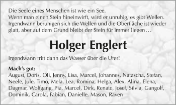 Traueranzeige von Holger Englert 