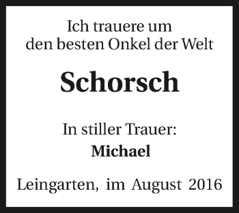 Traueranzeige von Schorsch  