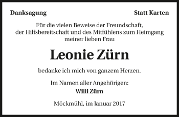 Traueranzeige von Leonie Zürn 