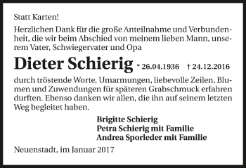 Traueranzeige von Dieter Schierig 