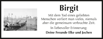 Traueranzeige von Birgit Herrmann 