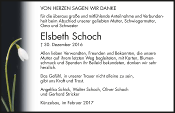 Traueranzeige von Elsbeth Schoch 