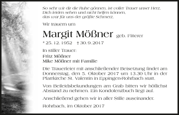 Traueranzeige von Margit Mößner 