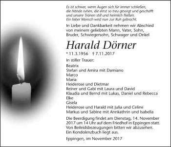 Traueranzeige von Harald Dörner 