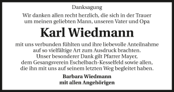 Traueranzeige von Karl Wiedmann 