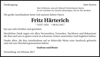 Traueranzeige von Fritz Härterich 