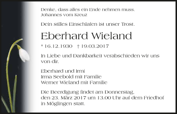 Traueranzeige von Eberhard Wieland 