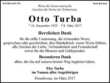 Traueranzeige von Otto Turba 