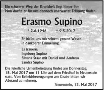 Traueranzeige von Erasmo Supino 