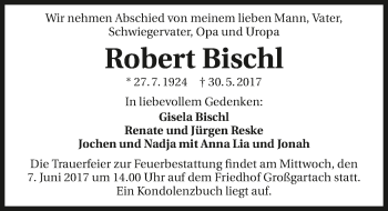 Traueranzeige von Robert Bischl 