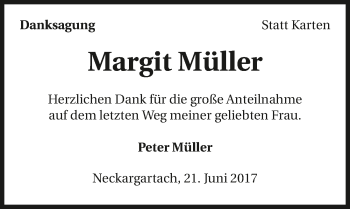 Traueranzeige von Margit Müller 