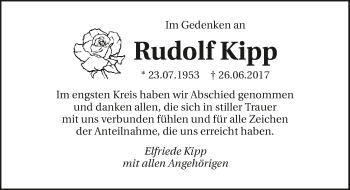 Traueranzeige von Rudolf Kipp 