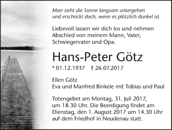 Traueranzeige von Hans-Peter Götz 