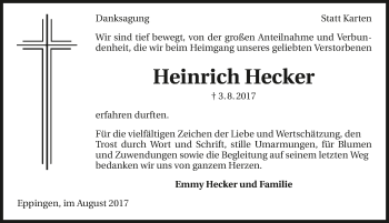 Traueranzeige von Heinrich Hecker 