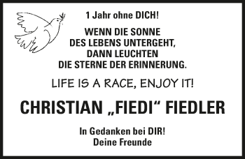 Traueranzeige von Christian Fiedler 