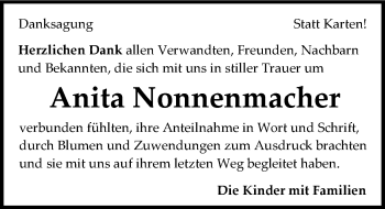 Traueranzeige von Anita Nonnenmacher 