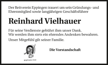 Traueranzeige von Reinhard Vielhauer 