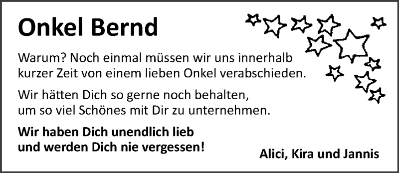  Traueranzeige für Bernd Hess vom 31.10.2018 aus 