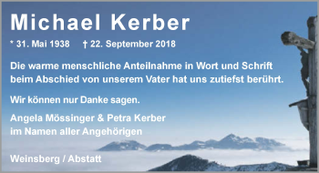 Traueranzeige von Michael Kerber 