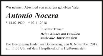 Traueranzeige von Antonio Nocera 