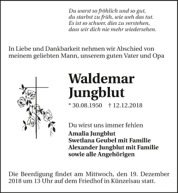 Traueranzeige von Waldemar Jungblut 