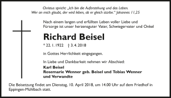 Traueranzeige von Richard Beisel 