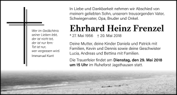Traueranzeige von Ehrhard Heinz Frenzel 