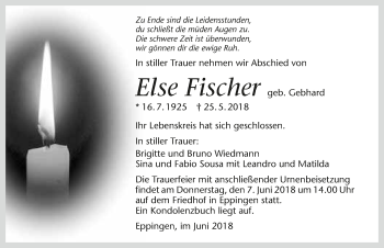 Traueranzeige von Else Fischer 