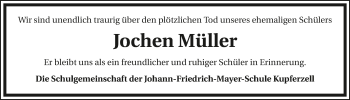 Traueranzeige von Jochen Müller 