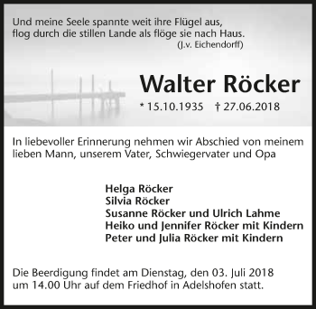 Traueranzeige von Walter Röcker 