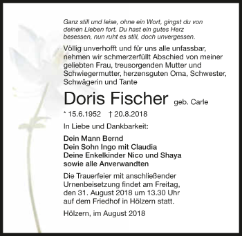 Traueranzeige von Doris Fischer 