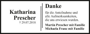 Traueranzeige von Katharina Prescher 