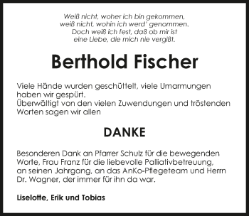 Traueranzeige von Berthold Fischer 