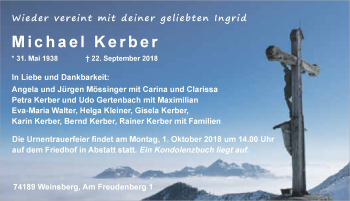 Traueranzeige von Michael Kerber 