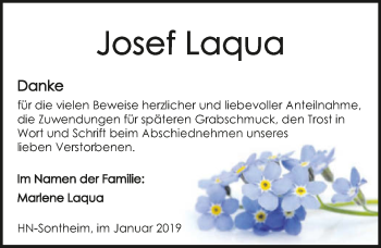 Traueranzeige von Josef Laqua 