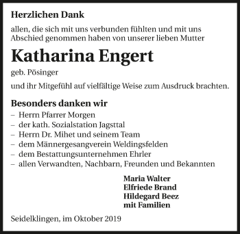 Traueranzeige von Katharina Engert 