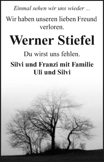 Traueranzeige von Werner Stiefel 