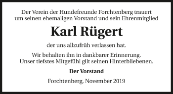 Traueranzeige von Klaus Rügert 