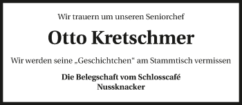 Traueranzeige von Otto Kretschmer 