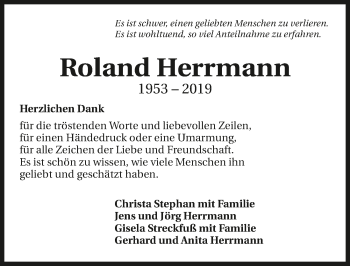 Traueranzeige von Roland Herrmann 