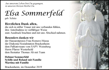 Traueranzeige von Elsa Sommerfeld 