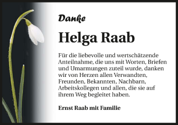 Traueranzeige von Helga Raab 