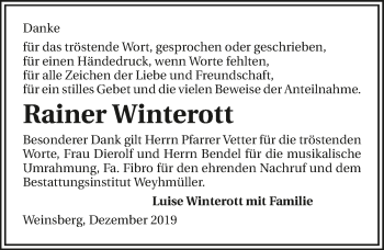 Traueranzeige von Rainer Winterott 