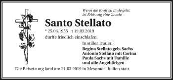 Traueranzeige von Santo Stellato 