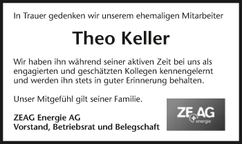 Traueranzeige von Theo Keller 