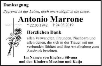 Traueranzeige von Antonio Marrone 