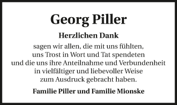 Traueranzeige von Georg Piller 